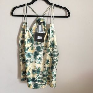 Andrew Marc New York Green Khaki Tie Dye Tank NWT